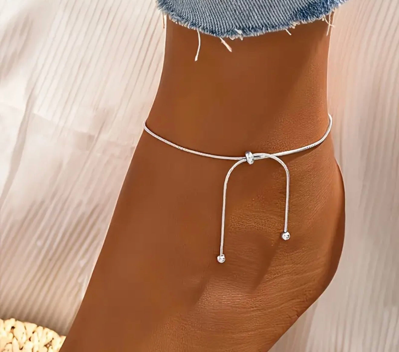 A Sleek Statement Minimalist Adjustable Anklet