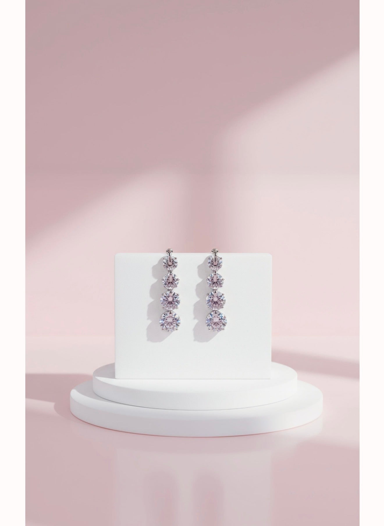 Brilliant Cut Long Crystal Stud Earrings