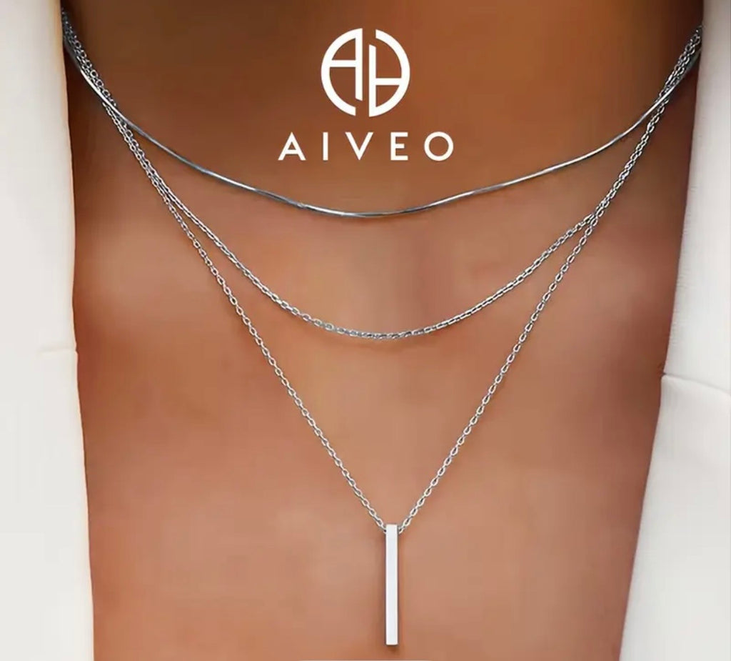 AIVEO high-quality stainless steel Golden Women's stacked necklace, -fading, comfortable and versatile, simple and elegant, fashionable Women's necklaces and jewelry accessories for daily wear parties, are exquisite gifts for women.