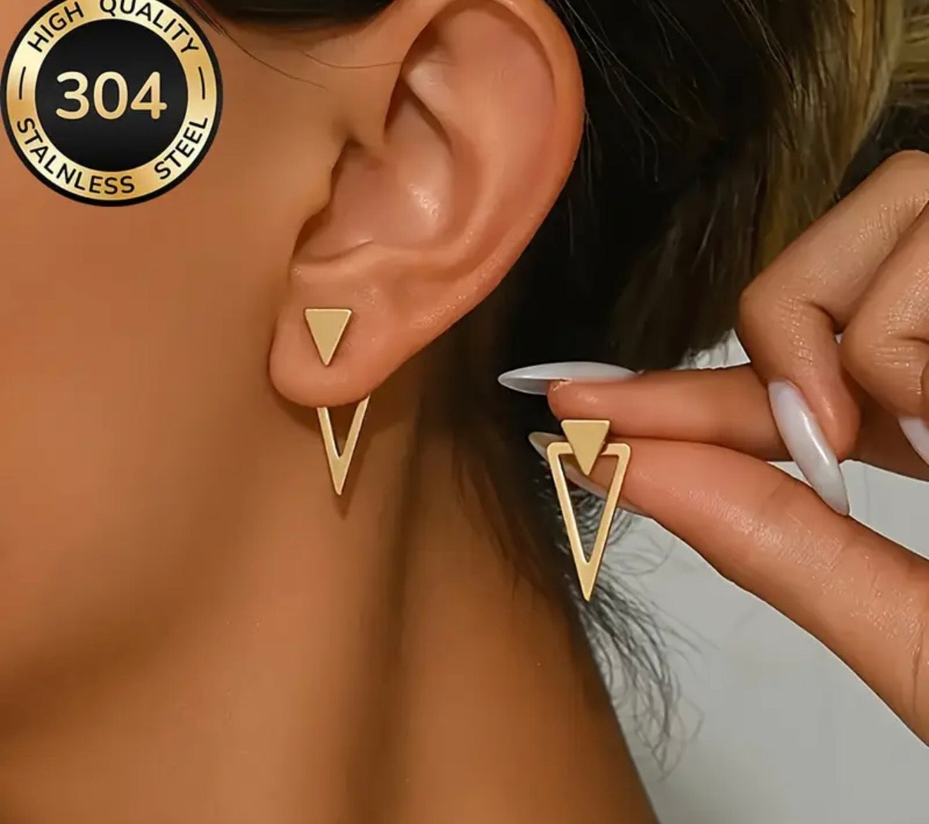 High-Quality Stainless Steel Hypoallergenic Golden Stud Earrings, Anti-Fade, Simple And Elegant, Fashionable Women'S Earrings for Daily Wear Or Parties, Jewelry Accessories, Are Exquisite Gifts for Women.