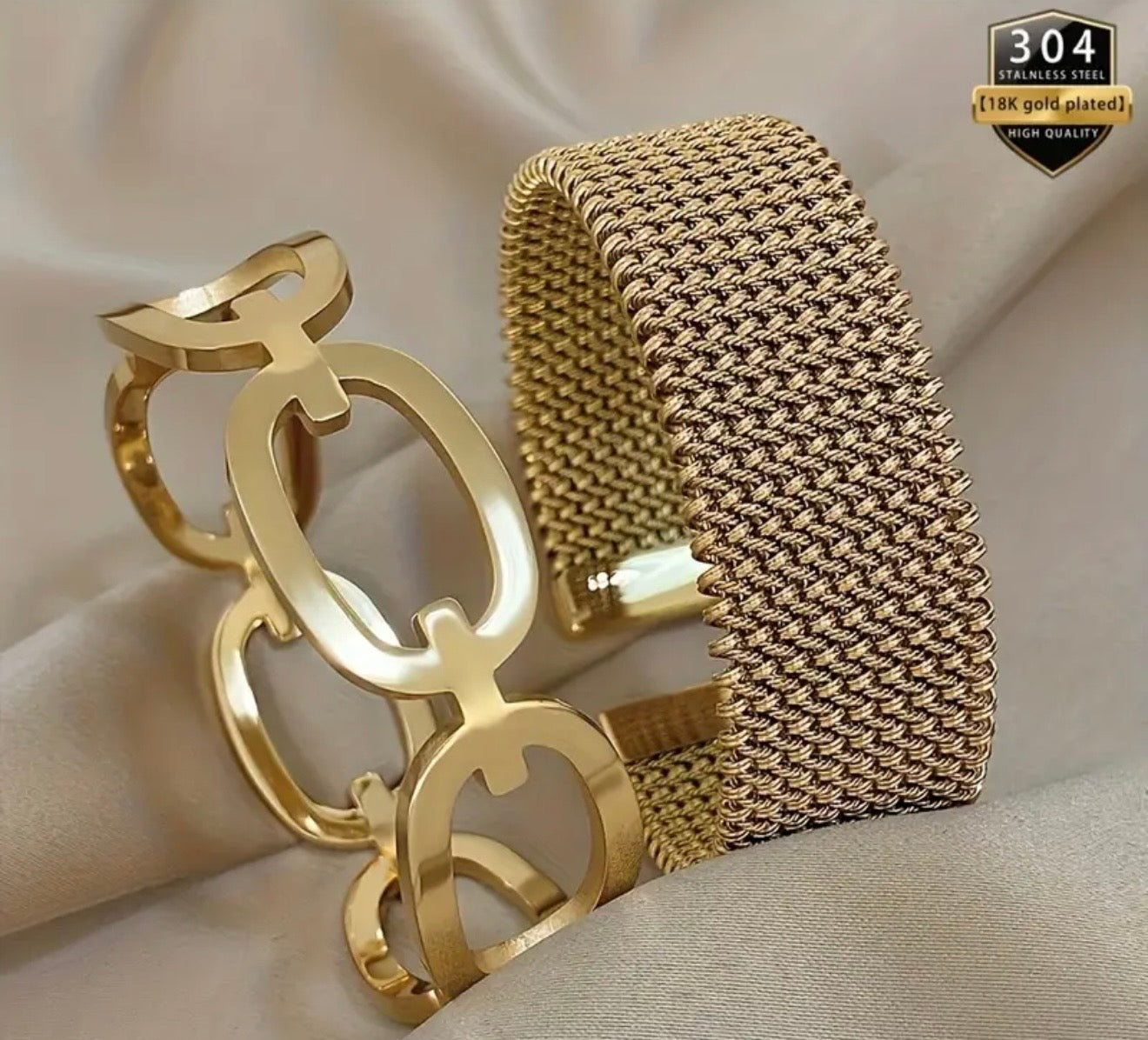 2pcs Women's Wide Cuff Bracelets