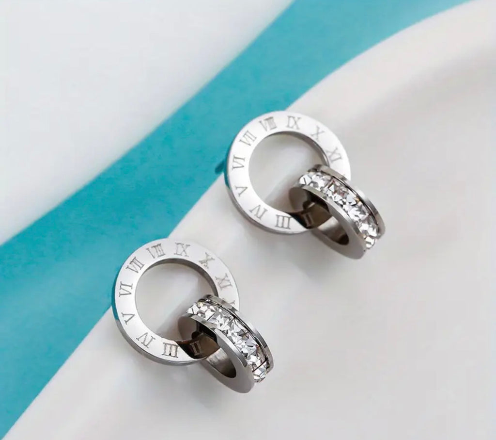 Bohemian Elegant 316L Stainless Steel Hoop Earrings - Hypoallergenic, Classic Style with Sparkling Cubic Zirconia Accents, Perfect for Daily Wear & Gifting, Vacation Earrings|Classic Earring Design|Hypoallergenic Earrings