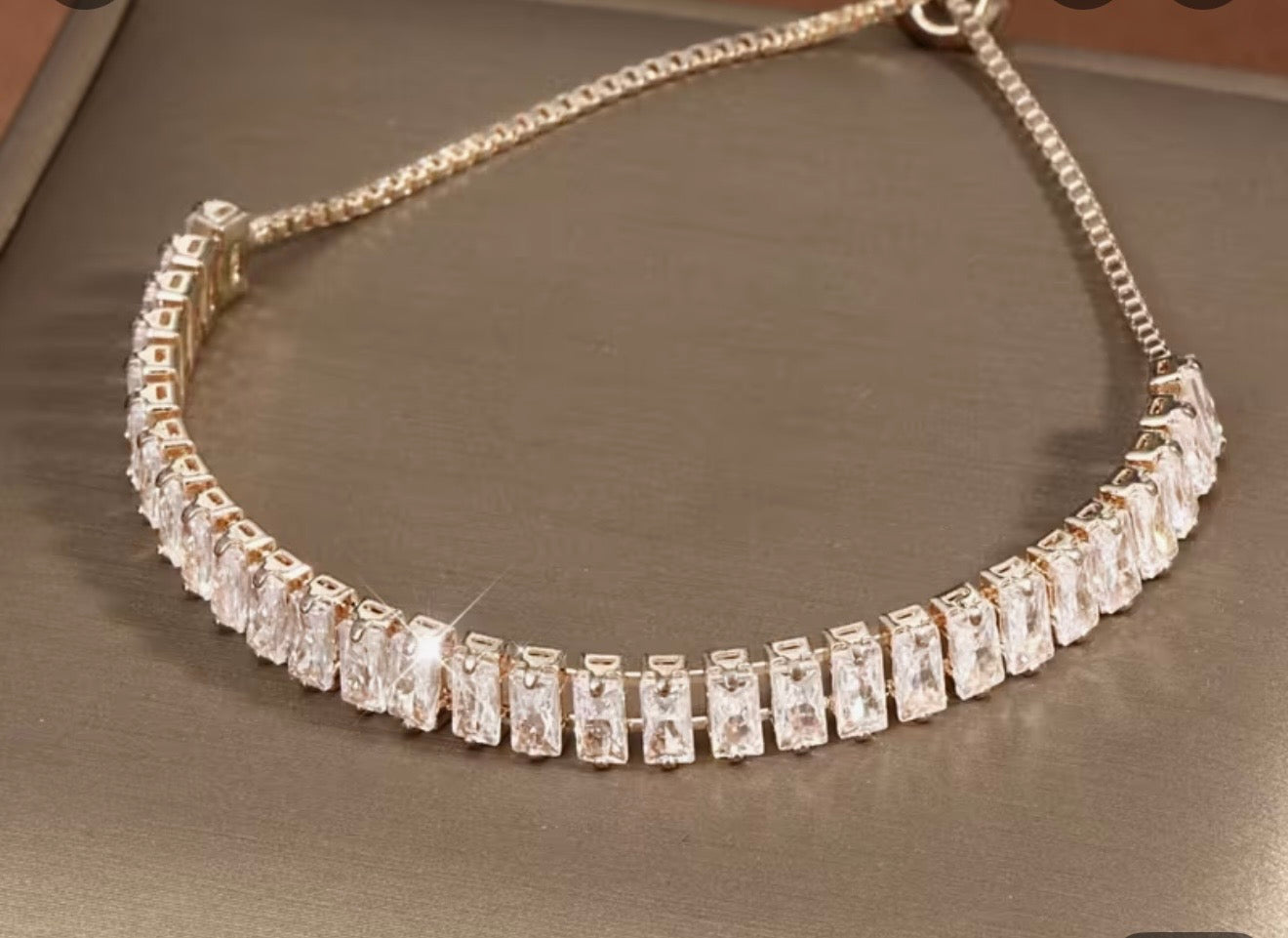 Women'S Elegant Tennis Bracelet - Sparkling Synthetic Zirconia Accent, Adjustable Strap, Everyday & Formal Jewellery Gift for Women, Anniversary, Christmas, Versatile Accessory | Sparkling Design | Adjustable Strap