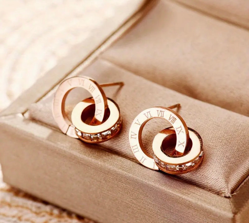 Bohemian Elegant 316L Stainless Steel Hoop Earrings - Hypoallergenic, Classic Style with Sparkling Cubic Zirconia Accents, Perfect for Daily Wear & Gifting, Vacation Earrings|Classic Earring Design|Hypoallergenic Earrings