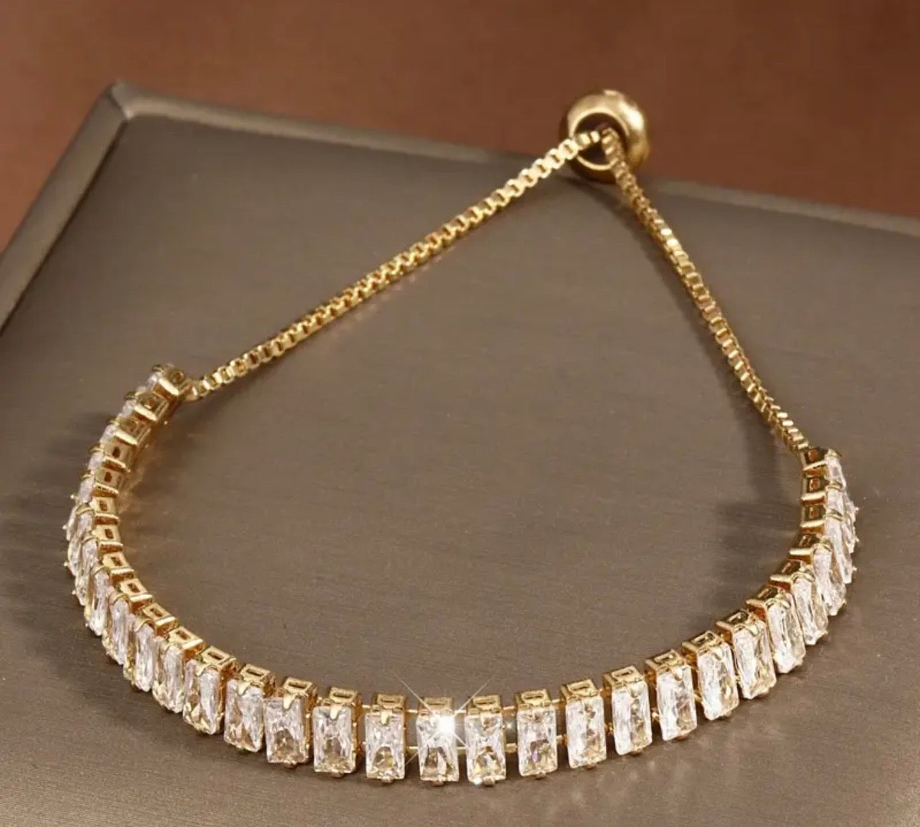 Women'S Elegant Tennis Bracelet - Sparkling Synthetic Zirconia Accent, Adjustable Strap, Everyday & Formal Jewellery Gift for Women, Anniversary, Christmas, Versatile Accessory | Sparkling Design | Adjustable Strap