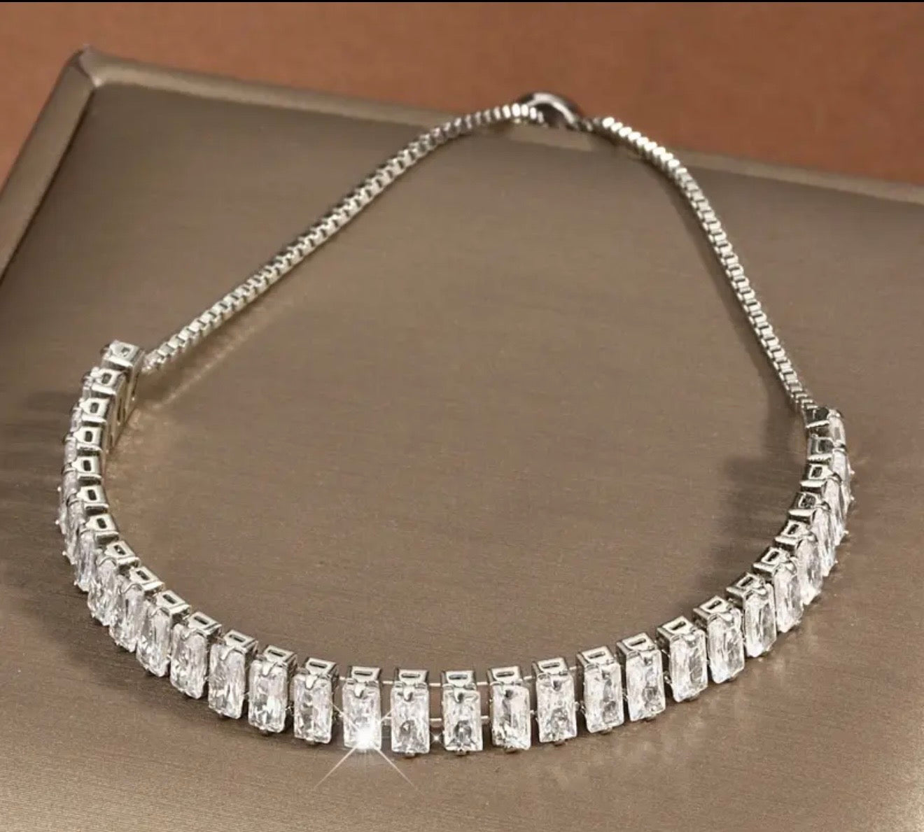 Women'S Elegant Tennis Bracelet - Sparkling Synthetic Zirconia Accent, Adjustable Strap, Everyday & Formal Jewellery Gift for Women, Anniversary, Christmas, Versatile Accessory | Sparkling Design | Adjustable Strap