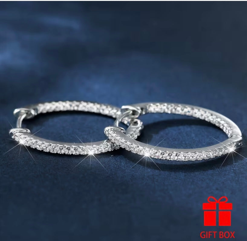 Zirconia Women'S Hoop Earrings