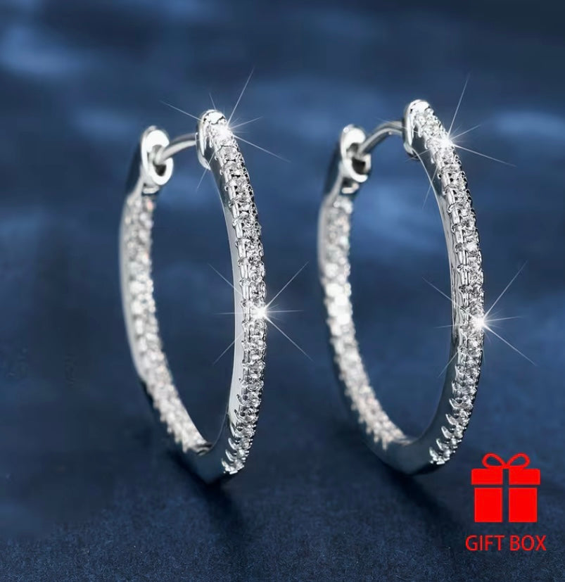 Zirconia Women'S Hoop Earrings